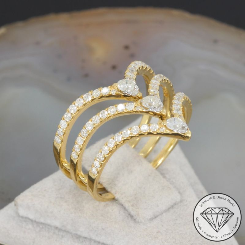 Wert 2690 € Brillant Ring (0,75 carat) in 750er 18 K Gelbgold - 92066