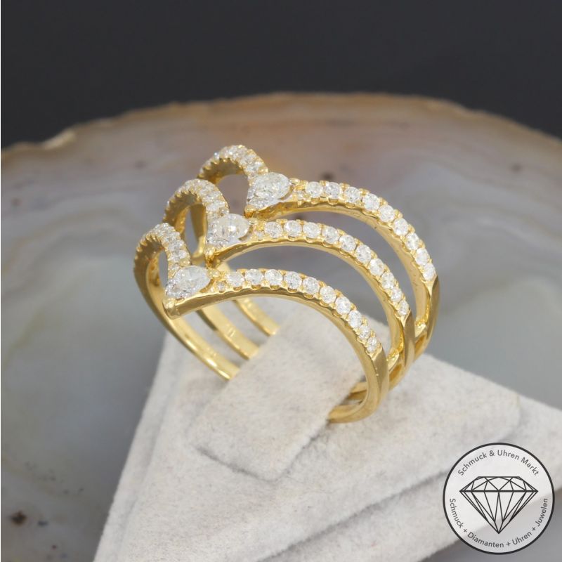 Wert 2690 € Brillant Ring (0,75 carat) in 750er 18 K Gelbgold - 92066