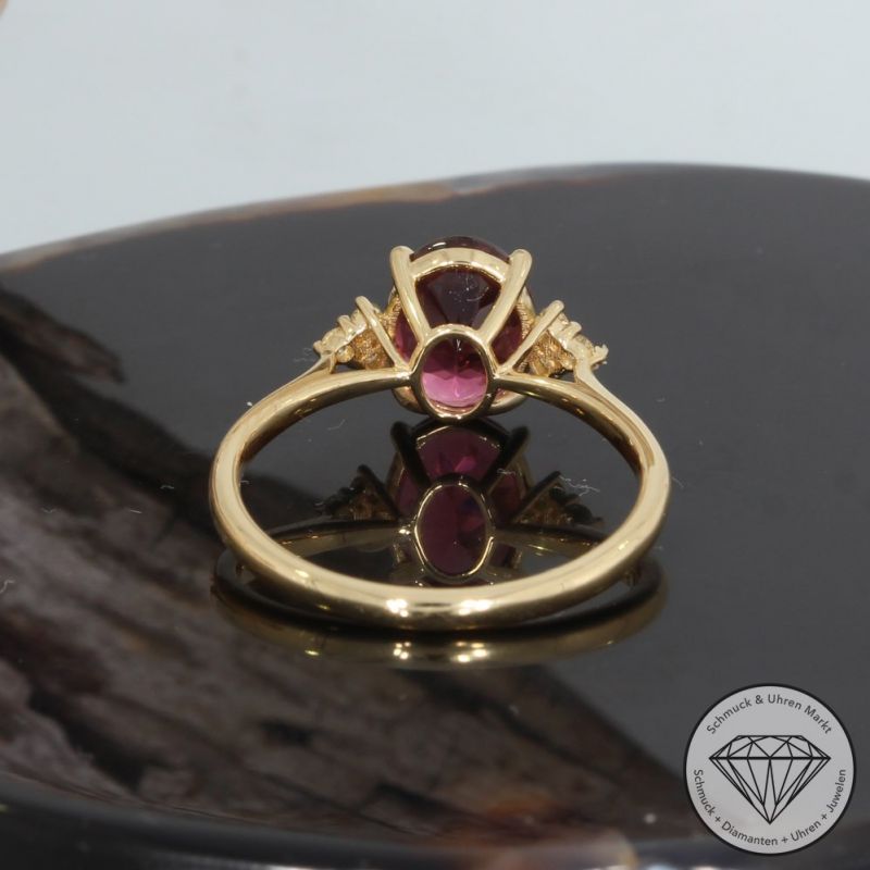 Wert 1600 € Brillant Turmalin Ring in 750er 18 K Gelbgold - H1702