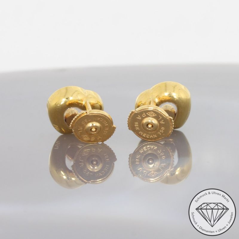 Wert 7500 € CHOPARD Happy Diamond Brillant Ohrringe in 750er 18 K Gelbgold - 92174