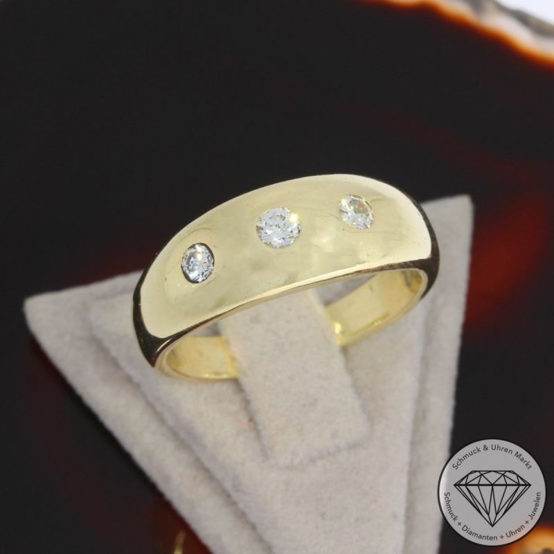 Wert 2690 € Brillant Ring 585er/14 Karat Gelb Gold Größe 61 – 92222