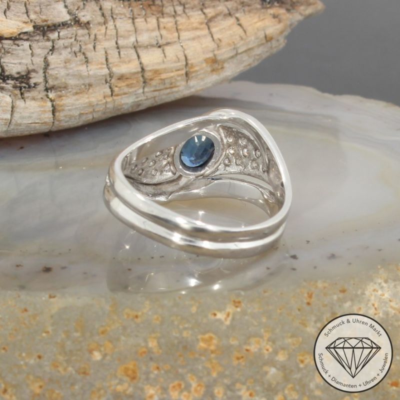 Sale! Wert 1400 € Brillant Saphir Ring in 750er 18 K Weißgold - 92295