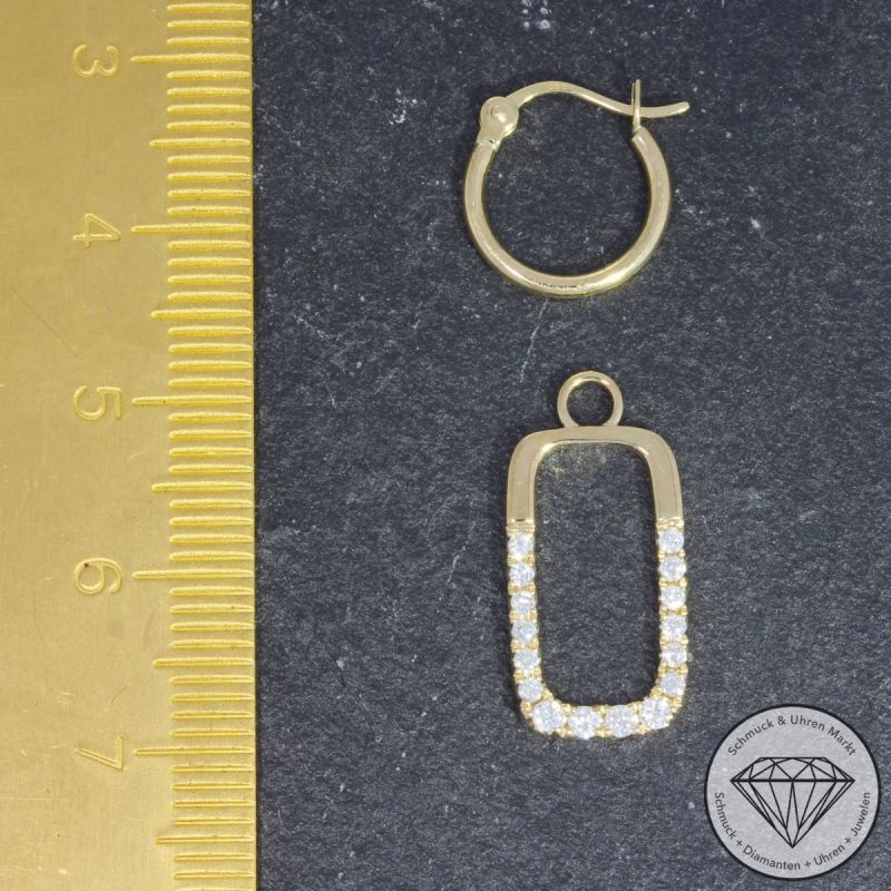 Wert 2460 € Brillant Creolen mit Einhänger (0,51 carat) in 585er 14 K Gelbgold - H621