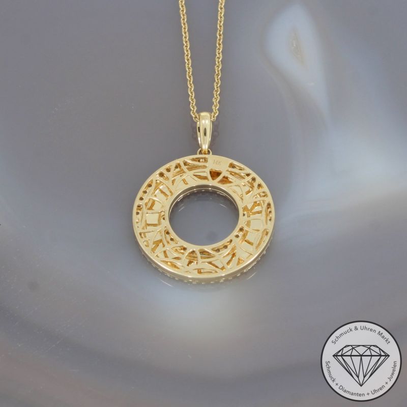 Sale! Wert 3270 € Brillant Anhänger mit Kette (0,50 carat) in 585er 14 K Gelbgold - 92324