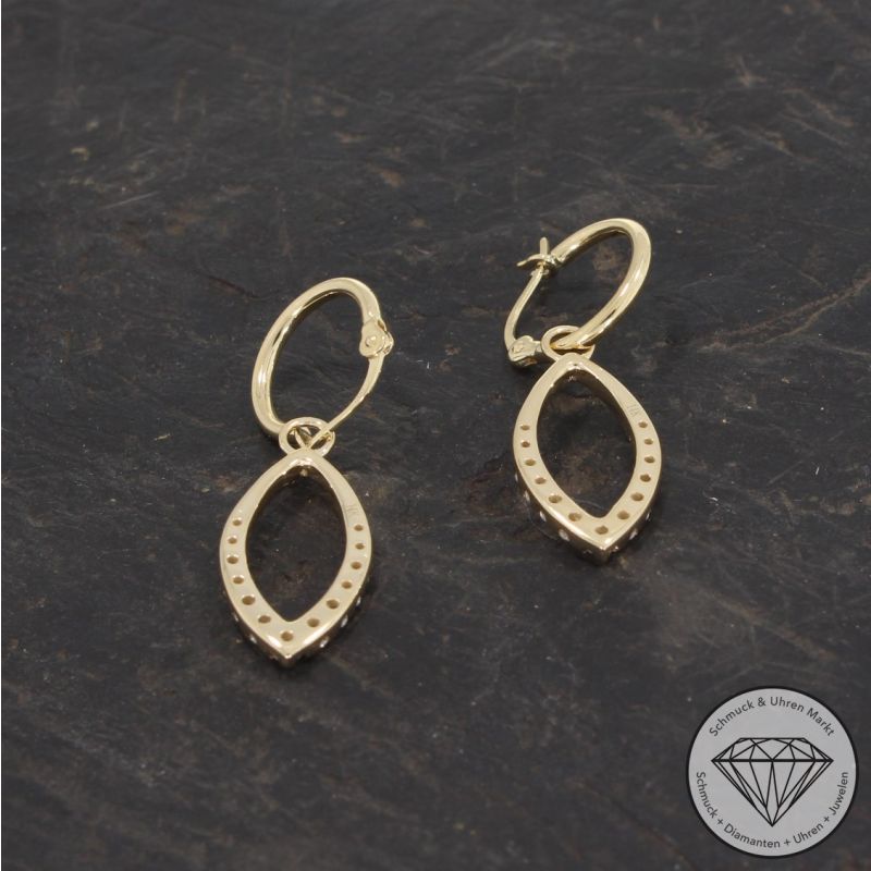 Sale! Wert 2300 € Brillant Creolen mit Einhänger (0,49 carat) in 585er 14 K Gelbgold - 92325