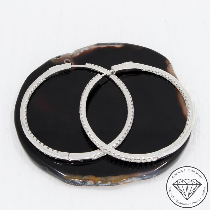 Sale! Wert 10370 € Brillant Creolen (2,36 carat) in 585er 14 K Weißgold - 92327