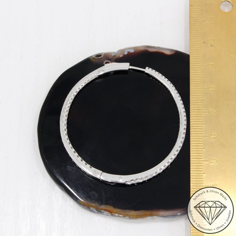Sale! Wert 10370 € Brillant Creolen (2,36 carat) in 585er 14 K Weißgold - 92327