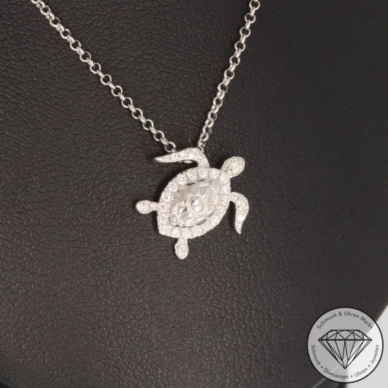 Wert 1960 € Brillant Collier (0,15 carat) in 750er 18 K Weißgold - 97242