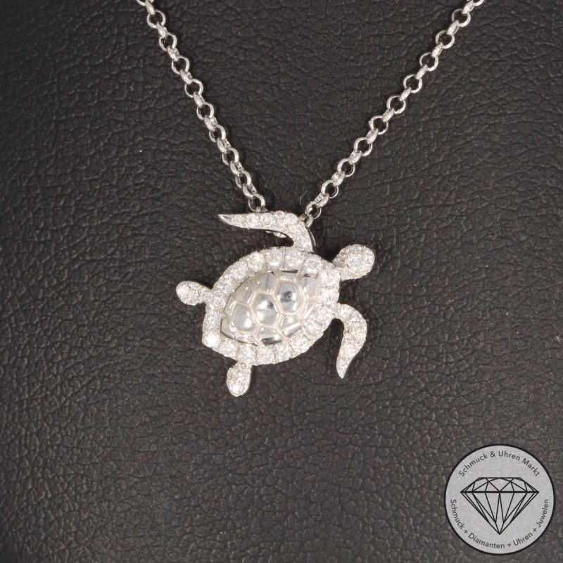 Wert 1960 € Brillant Collier (0,15 carat) in 750er 18 K Weißgold - 97242