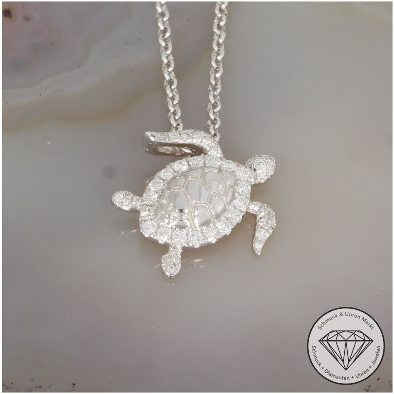 Wert 1960 € Brillant Collier (0,15 carat) in 750er 18 K Weißgold - 97242