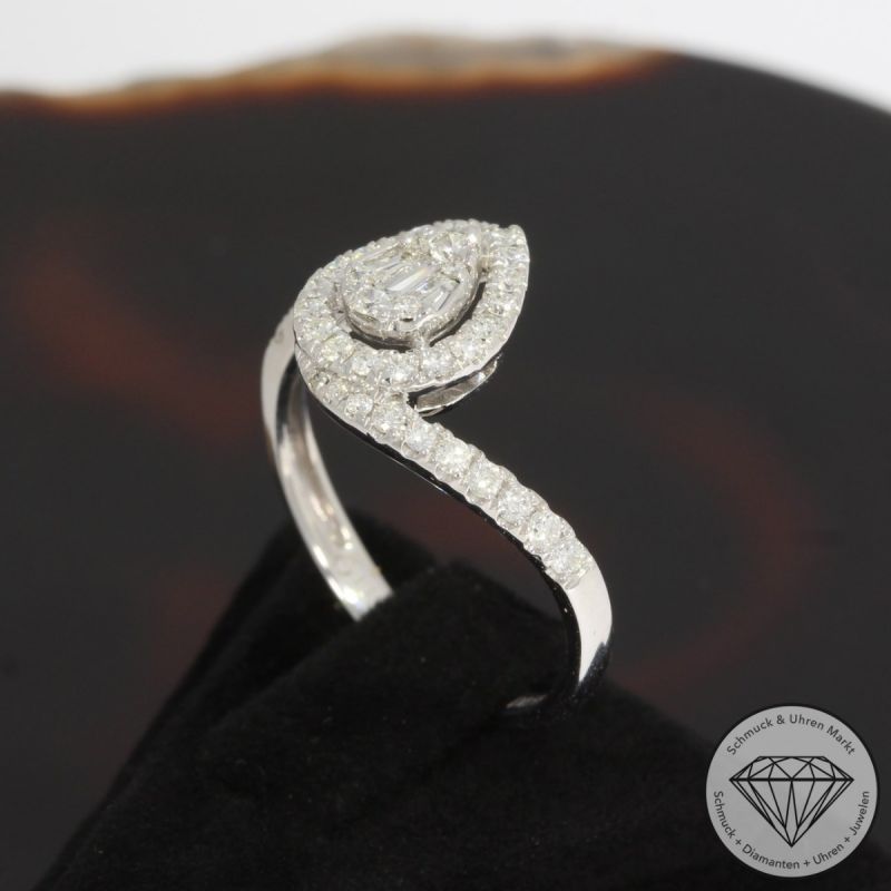 Sale! Wert 2290 € Brillant Diamant Ring in 750er 18 K Weißgold - 92512