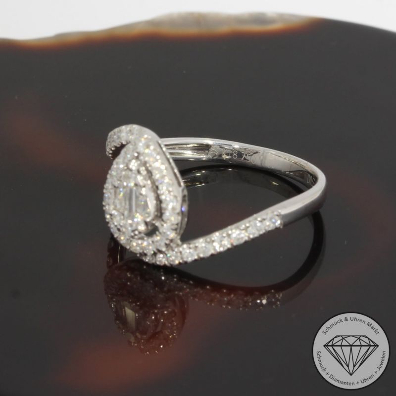 Sale! Wert 2290 € Brillant Diamant Ring in 750er 18 K Weißgold - 92512