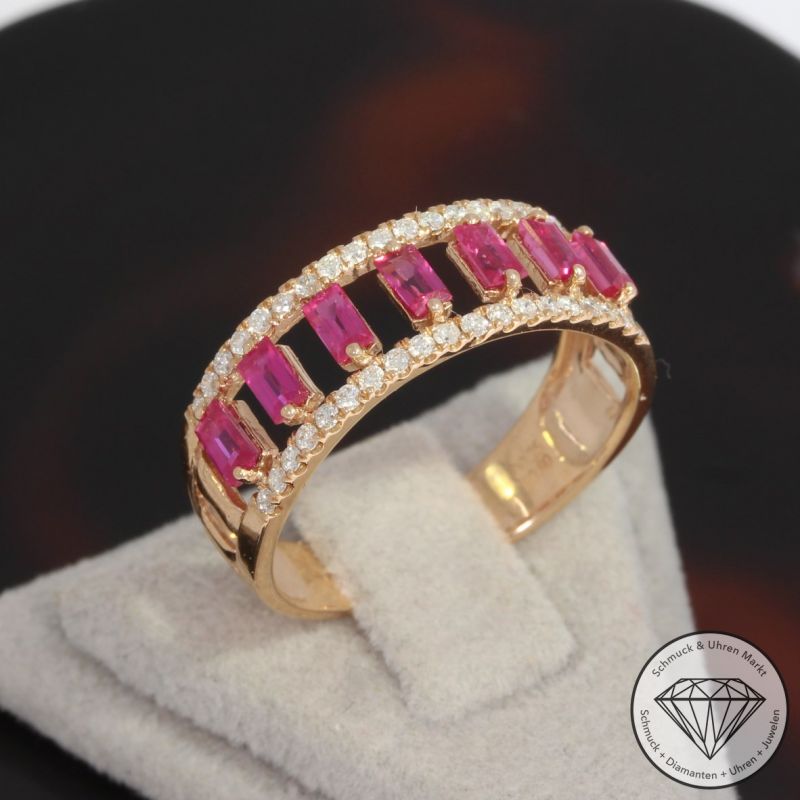 Wert 2190 € Brillant Rubin Ring in 750er 18 K Roségold - 92520
