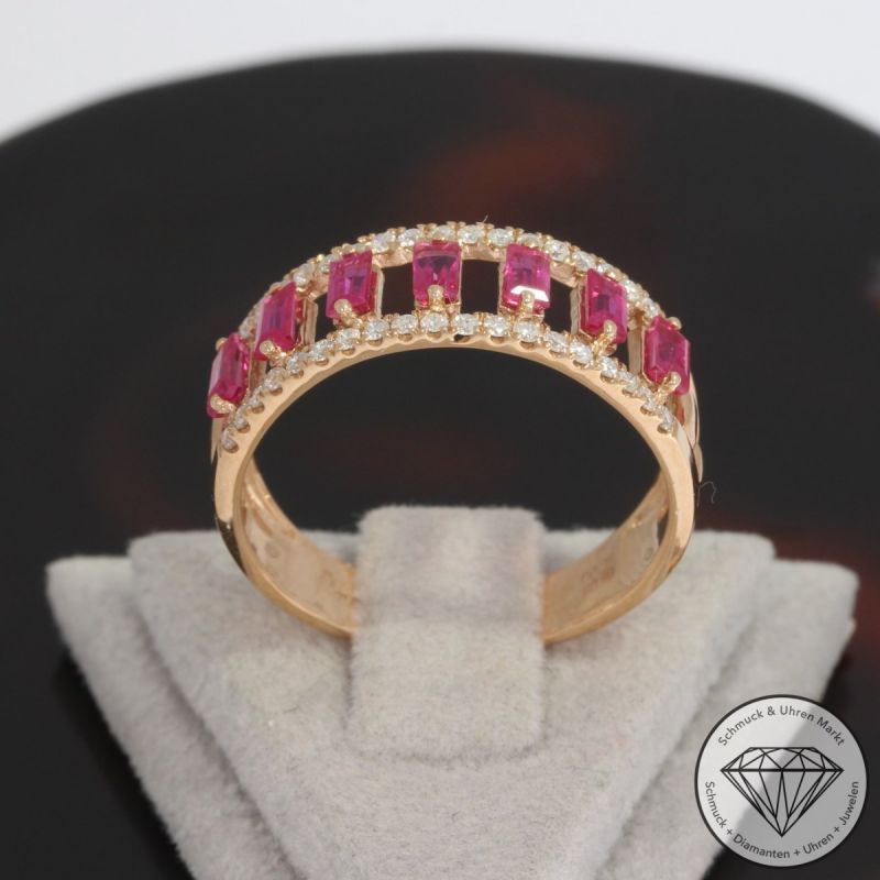 Wert 2190 € Brillant Rubin Ring in 750er 18 K Roségold - 92520