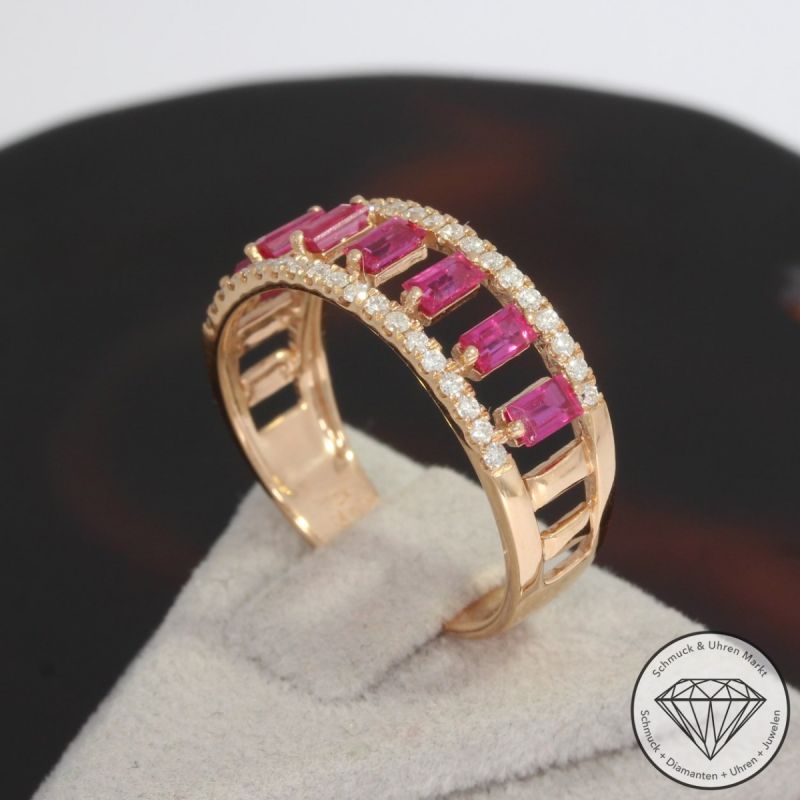 Wert 2190 € Brillant Rubin Ring in 750er 18 K Roségold - 92520
