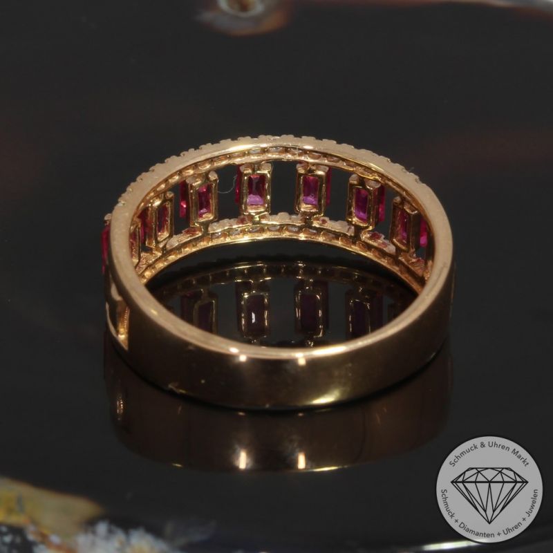 Wert 2190 € Brillant Rubin Ring in 750er 18 K Roségold - 92520