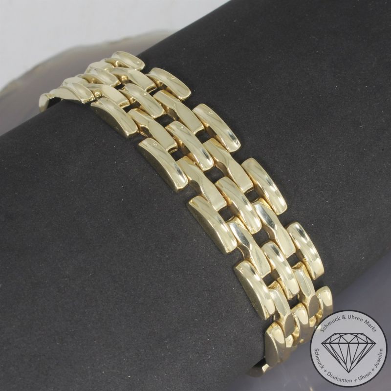 Wert 6590 € Backstein Armband (31,3 Gramm) in 585er 14 K Gelbgold - 92726