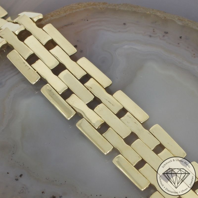 Wert 6590 € Backstein Armband (31,3 Gramm) in 585er 14 K Gelbgold - 92726