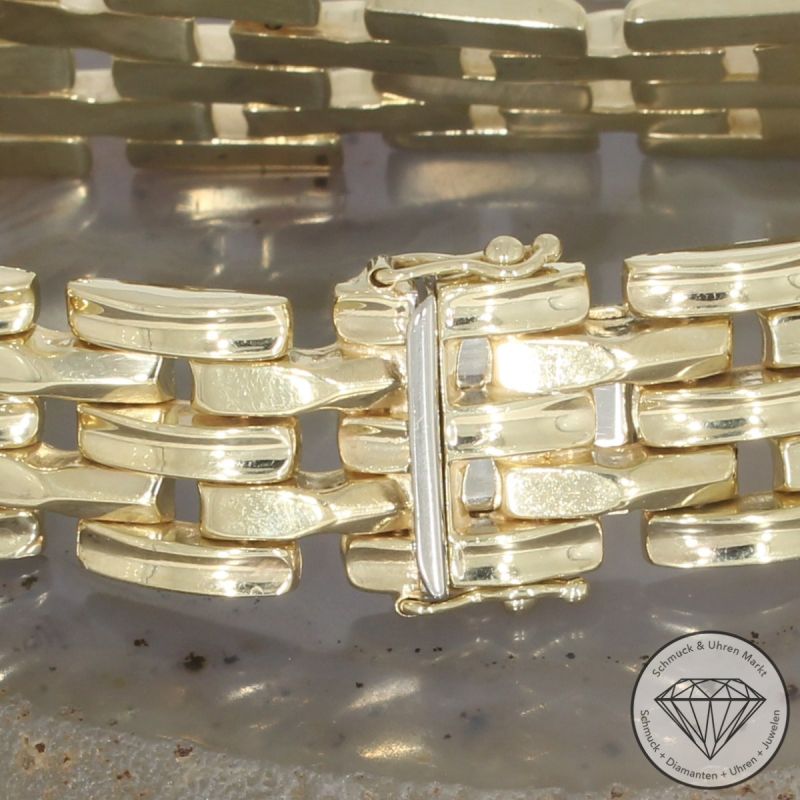 Wert 6590 € Backstein Armband (31,3 Gramm) in 585er 14 K Gelbgold - 92726