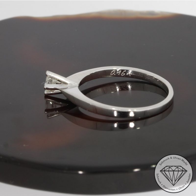 Wert 990 € Solitär Brillant Ring (ca. 0,15 carat) in 585er 14 K Weißgold - 92811