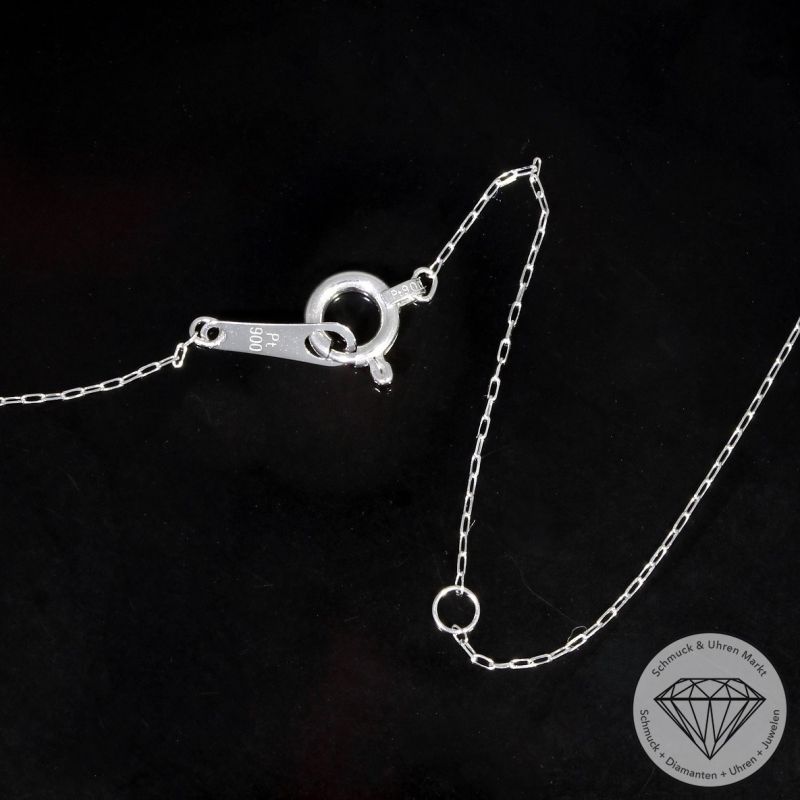 Wert 750 € Solitär Diamant Anhänger mit Kette (0,17 carat) in 900er Platin - H499