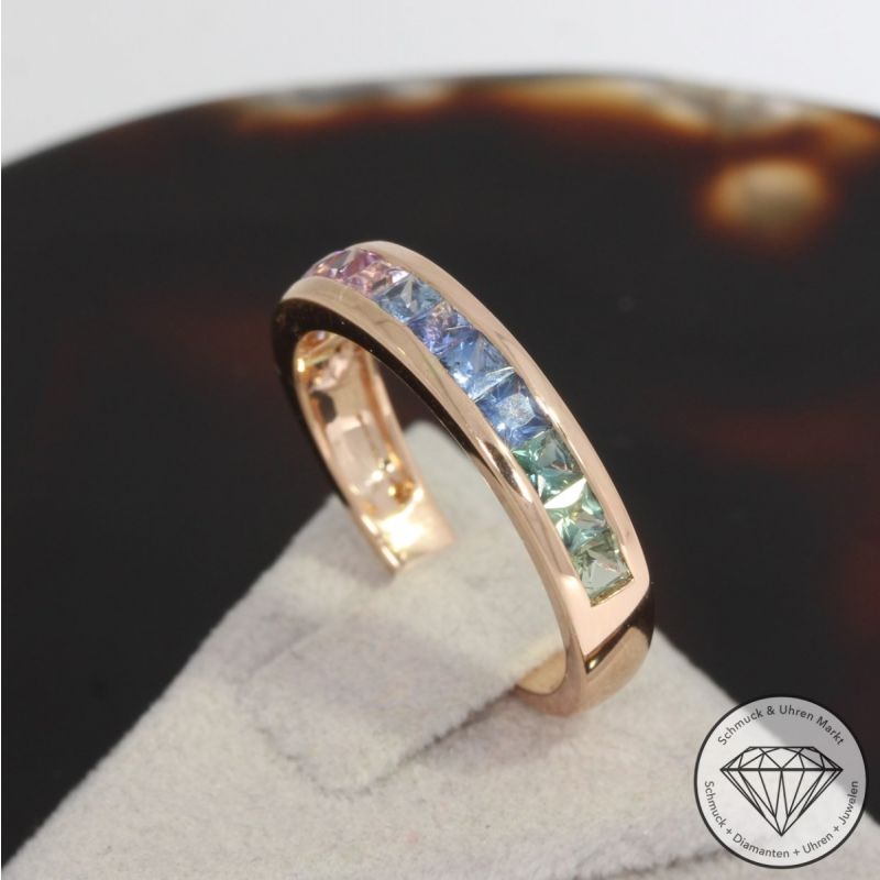 Wert 2090 € Saphir Ring in 585er 14 K Roségold - H1709