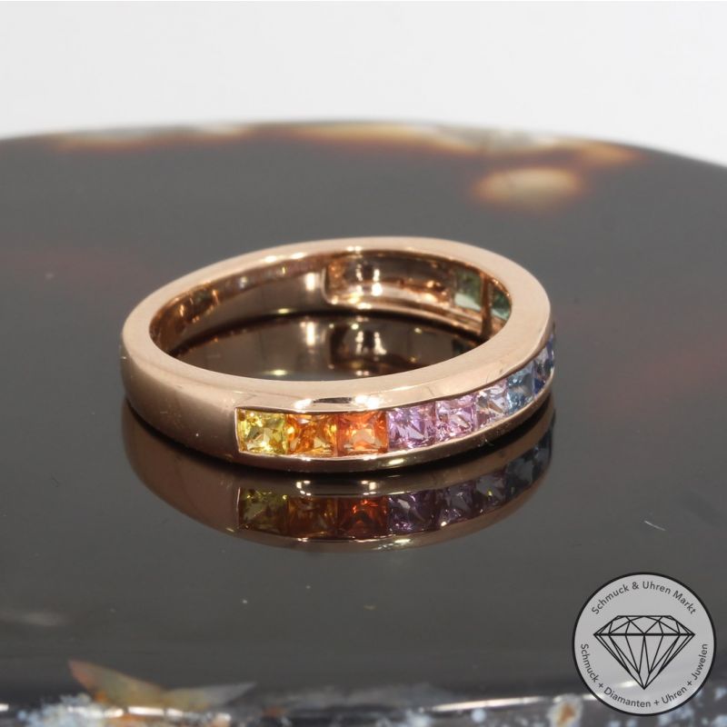 Wert 2090 € Saphir Ring in 585er 14 K Roségold - H1709