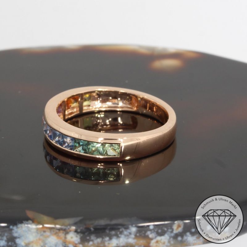 Wert 2090 € Saphir Ring in 585er 14 K Roségold - H1709