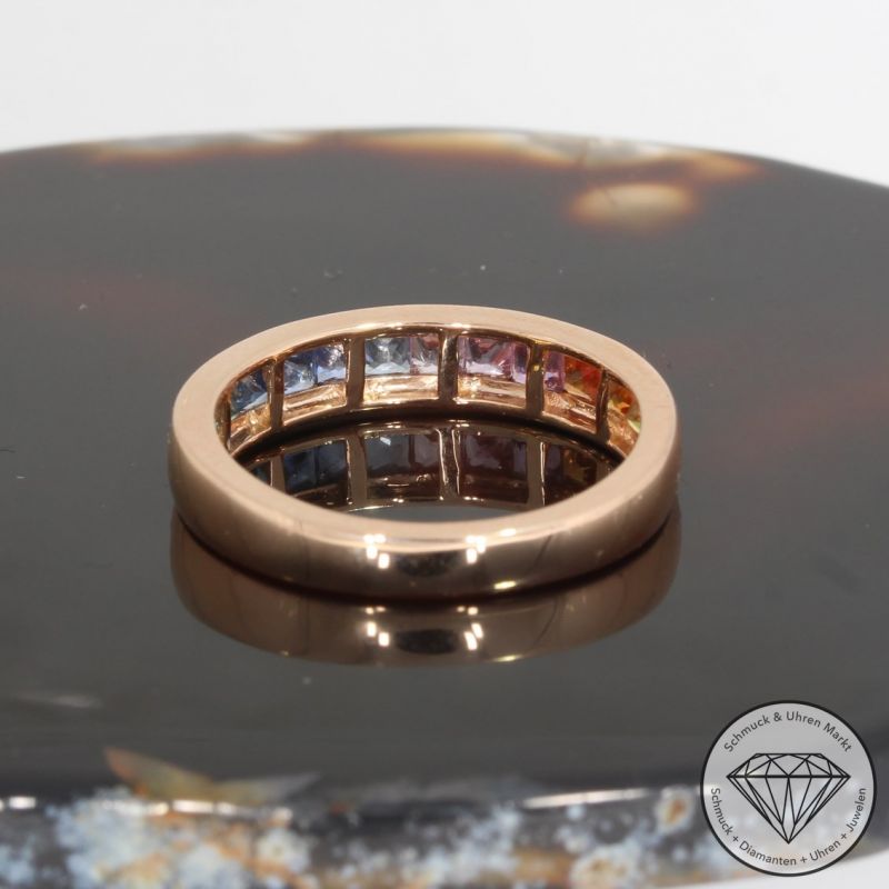 Wert 2090 € Saphir Ring in 585er 14 K Roségold - H1709