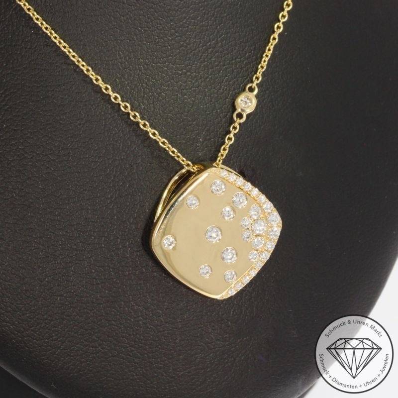 Sale! Wert 2790 € Brillant Anhänger & Kette (0,49 carat) in 585er 14 K Gelbgold - 92942