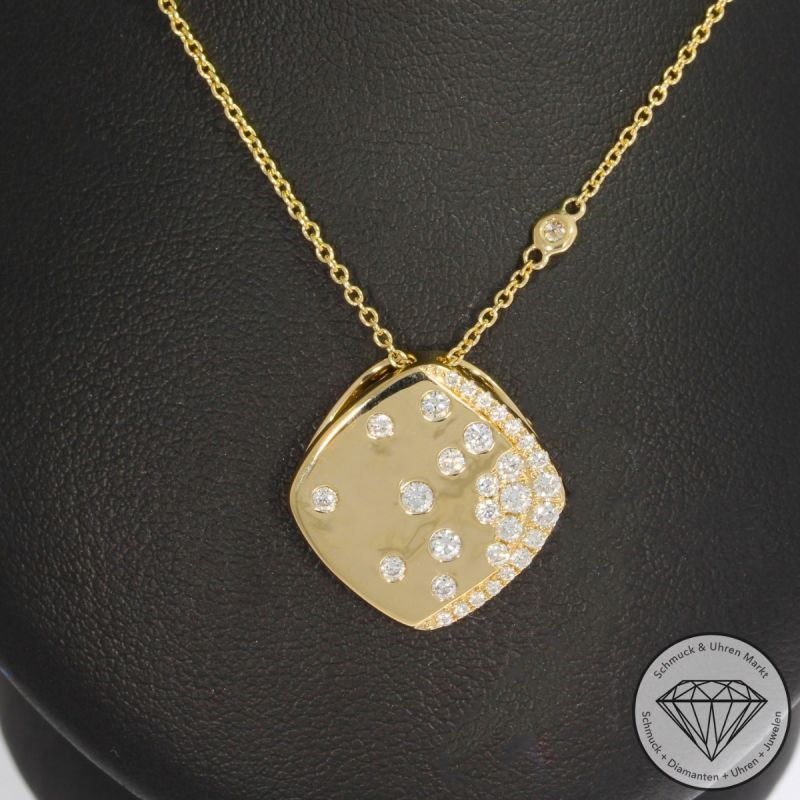 Sale! Wert 2790 € Brillant Anhänger & Kette (0,49 carat) in 585er 14 K Gelbgold - 92942
