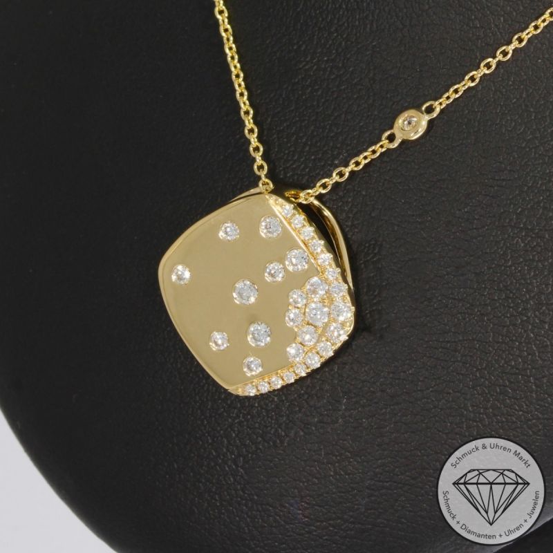 Sale! Wert 2790 € Brillant Anhänger & Kette (0,49 carat) in 585er 14 K Gelbgold - 92942