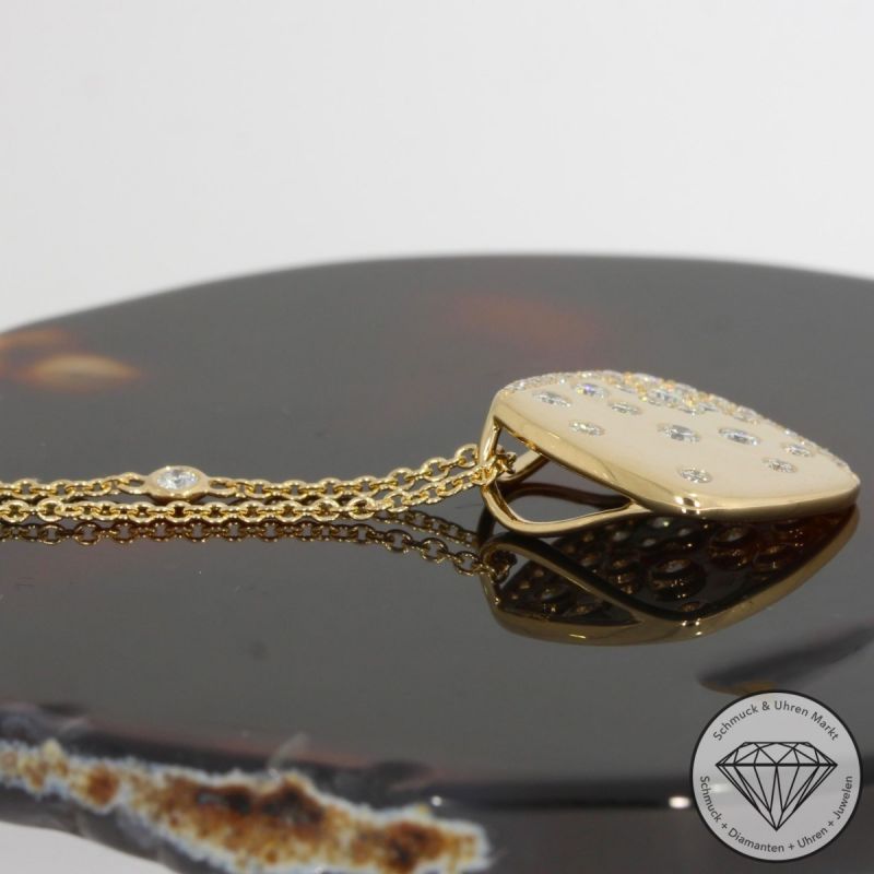 Sale! Wert 2790 € Brillant Anhänger & Kette (0,49 carat) in 585er 14 K Gelbgold - 92942