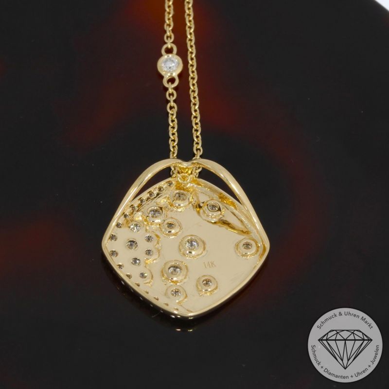 Sale! Wert 2790 € Brillant Anhänger & Kette (0,49 carat) in 585er 14 K Gelbgold - 92942
