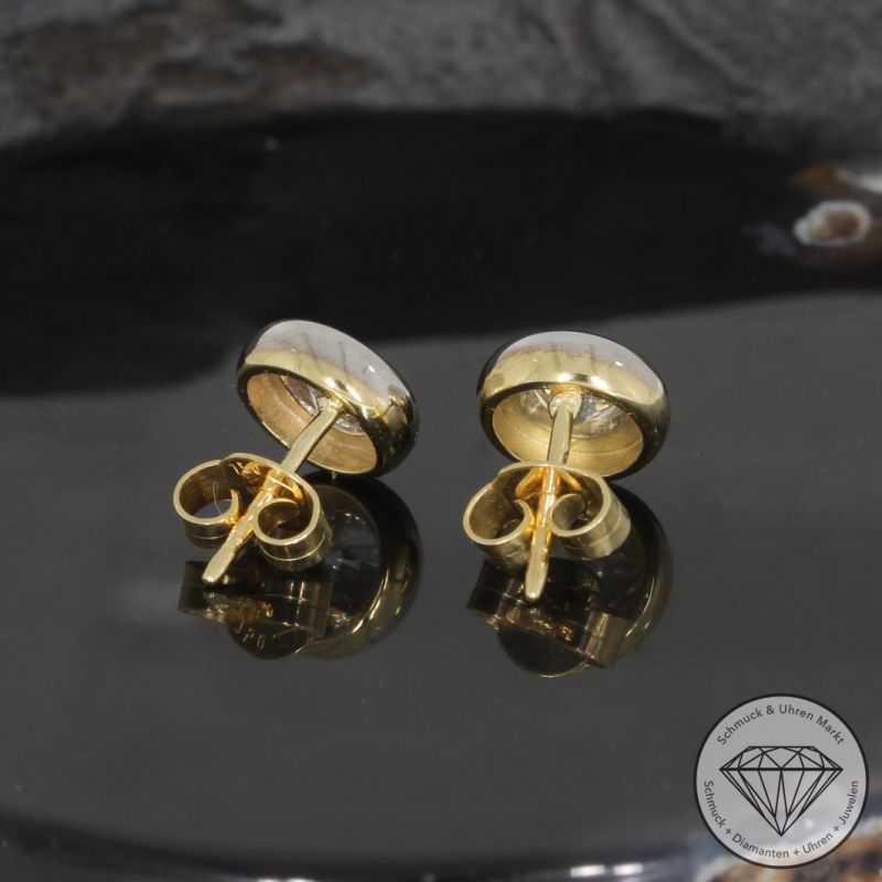 Wert 5850 € Bicolor Solitär Brillant Ohrringe (ca. 1,00 carat) in 750er 18 K Gold - 93283
