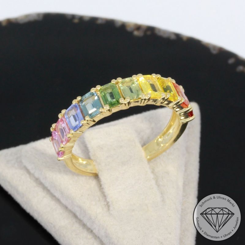 Sale! Wert 2850 € Saphir Ring in 585er 14 K Gelbgold - 93382