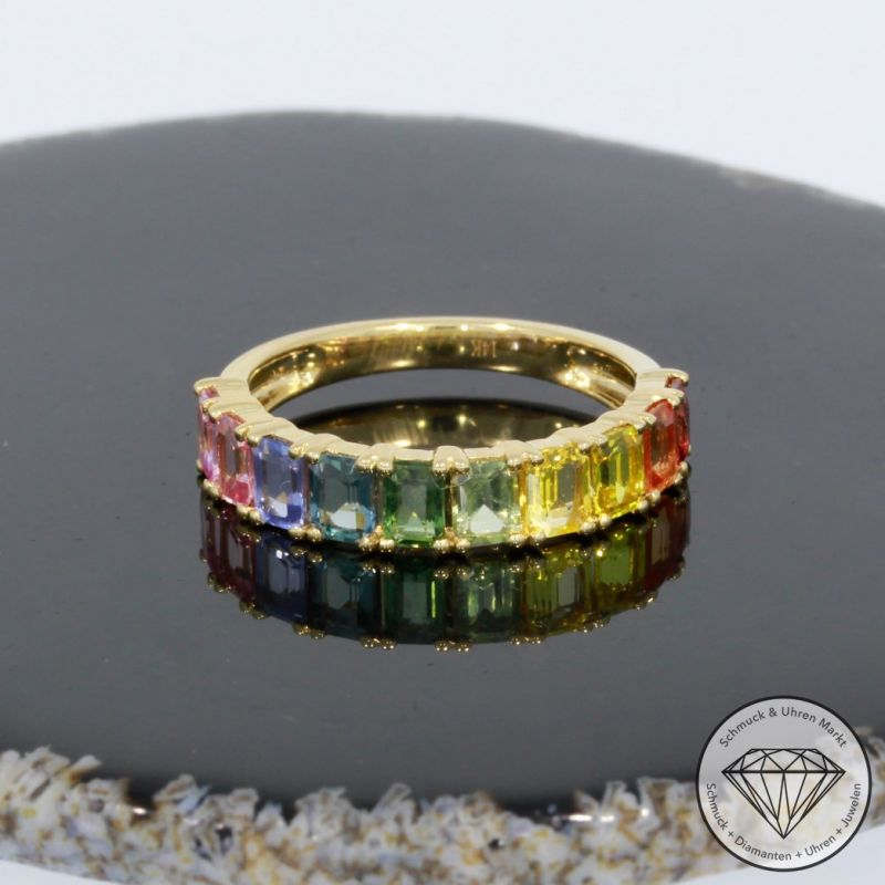 Sale! Wert 2850 € Saphir Ring in 585er 14 K Gelbgold - 93382