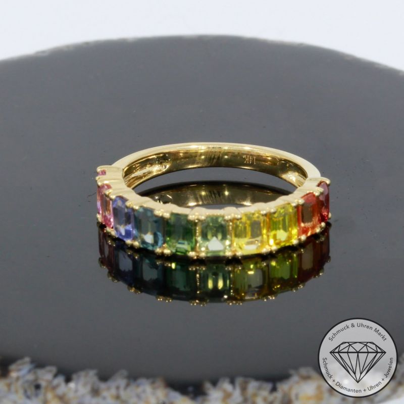 Sale! Wert 2850 € Saphir Ring in 585er 14 K Gelbgold - 93382
