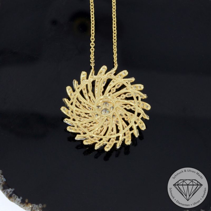Wert 4720 € Brillant Diamant Collier in 585er 14 K Gelbgold - H1728
