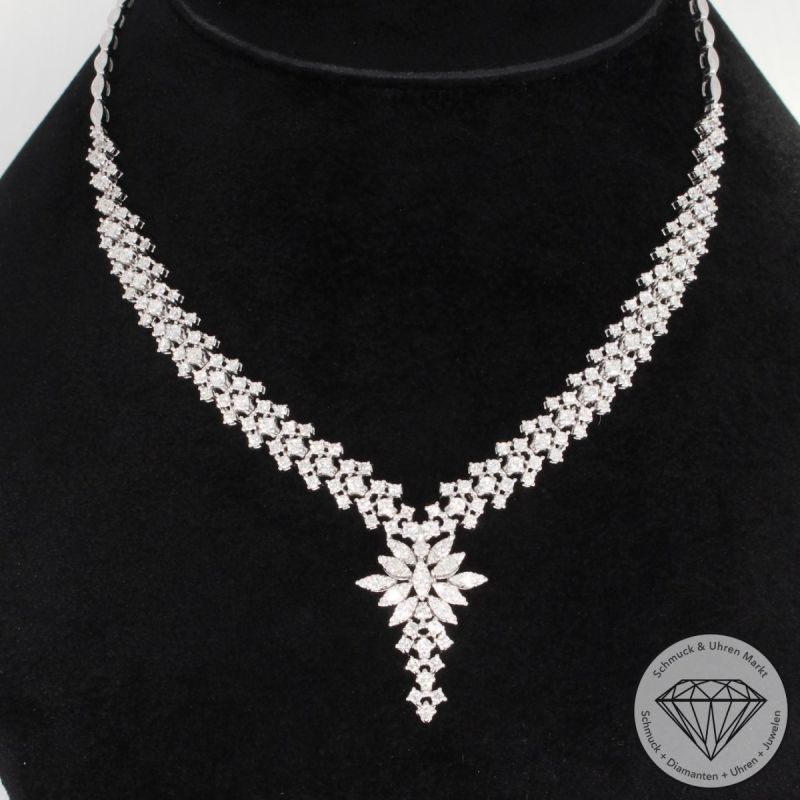 Wert 24090 € Brillant Collier (4,13 carat) in 585er 14 K Weißgold - 93431