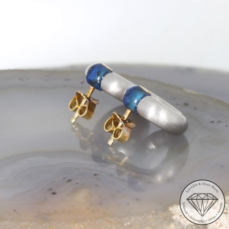 Wert 2670 € Bunz Brillant Spinell Ohrringe in 750er 18 K Gelbgold & 950er Platin - 93480
