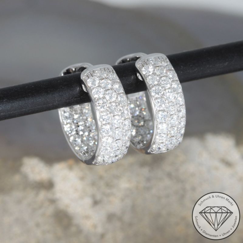 Wert 5890 € Brillant Creolen (1,34 carat) in 585er 14 K Weißgold - 93560