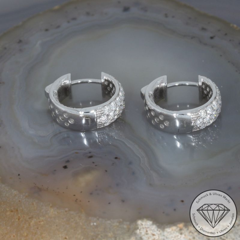 Wert 5890 € Brillant Creolen (1,34 carat) in 585er 14 K Weißgold - 93560