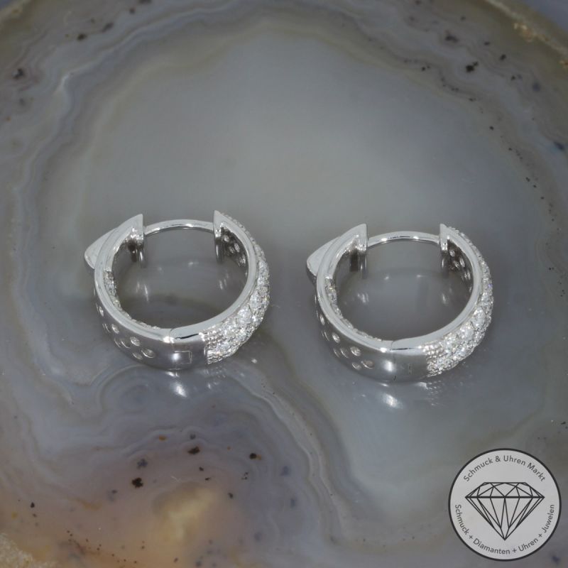 Wert 5890 € Brillant Creolen (1,34 carat) in 585er 14 K Weißgold - 93560