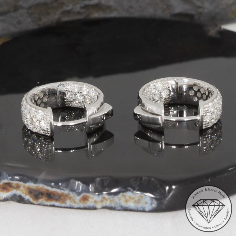 Wert 5890 € Brillant Creolen (1,34 carat) in 585er 14 K Weißgold - 93560