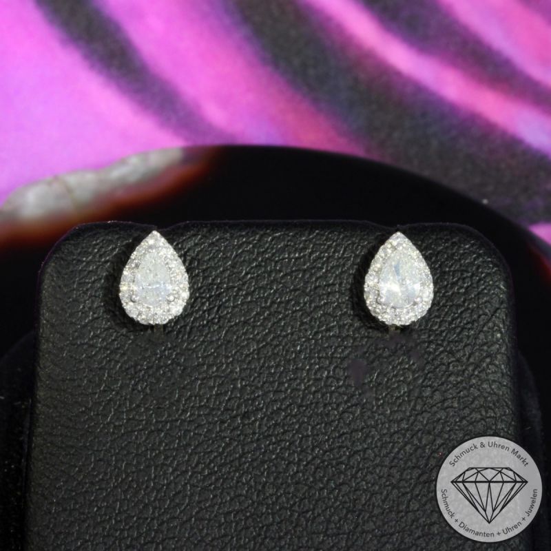 Wert 1050 € Brillant Diamant Ohrringe in 900er Platin - H1723