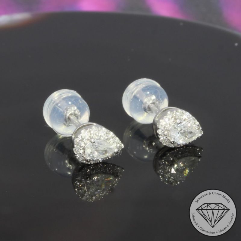 Wert 1050 € Brillant Diamant Ohrringe in 900er Platin - H1723