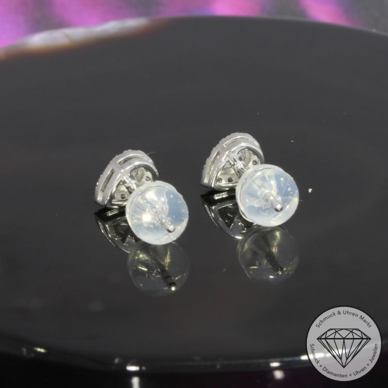 Wert 1050 € Brillant Diamant Ohrringe in 900er Platin - H1723