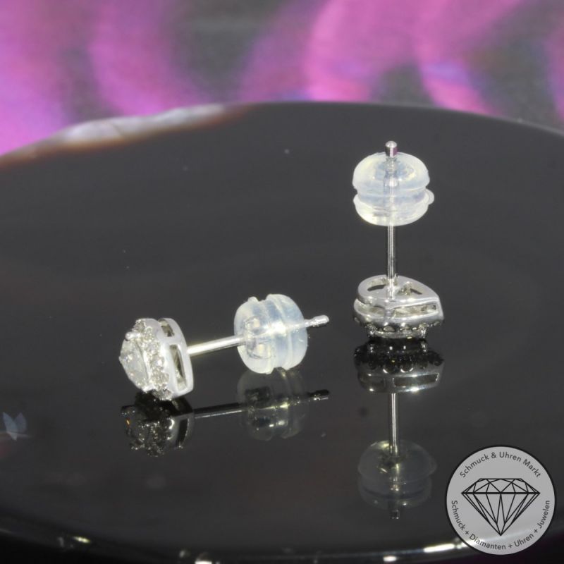 Wert 1050 € Brillant Diamant Ohrringe in 900er Platin - H1723