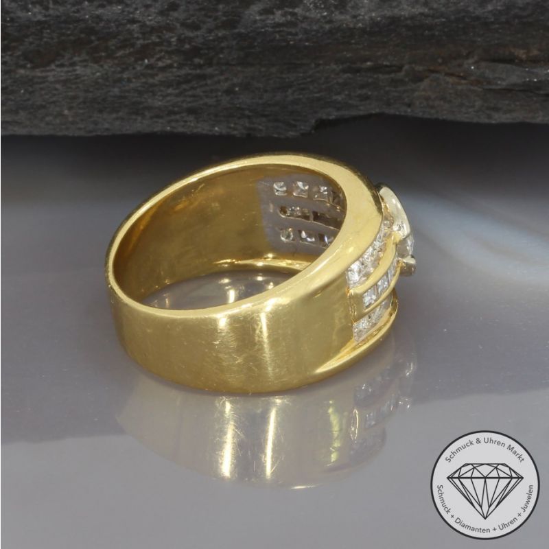 Wert 7350 € Bicolor Brillant Diamant Ring (ca. 0,96 carat) in 750er 18 K Gold - 93826